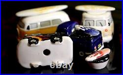 Set of four collectible ceramic vintage vehicles/ dishes/ spice pots