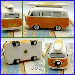 Set of four collectible ceramic vintage vehicles/ dishes/ spice pots