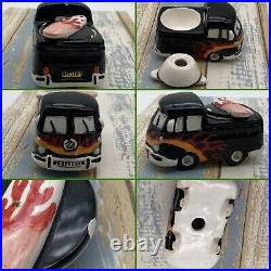 Set of four collectible ceramic vintage vehicles/ dishes/ spice pots