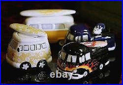 Set of four collectible ceramic vintage vehicles/ dishes/ spice pots