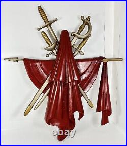 Sexton Sword, Robe/Cape, and Spear Crest 3D Wall Art Steel 1968 Vintage Retro