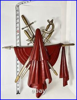 Sexton Sword, Robe/Cape, and Spear Crest 3D Wall Art Steel 1968 Vintage Retro