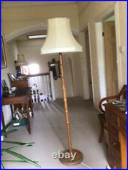 Standard Lamp, solid wood in the shape of bamboo. Vintage Retro Shabby Chic