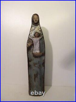 Standing Mother With Child Perignem Amphora Ceramic Belgium Vintage Retro Bruges