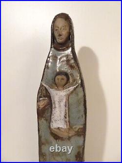 Standing Mother With Child Perignem Amphora Ceramic Belgium Vintage Retro Bruges