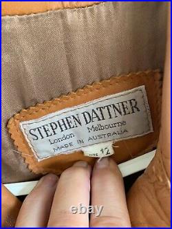 Stephen Dattner Leather Coat Jacket London Vintage Retro Festival Original Mens