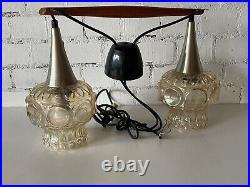 Stunning Mid Century circa 1970's Retro Teak Scandinavian Style Ceiling Lights