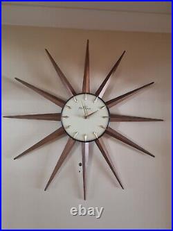 Timatic Starburst Sunburst Retro Wall Clock