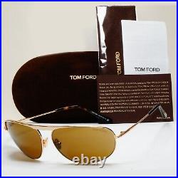 Tom Ford Sunglasses Gabe Gold Pilot Wrap Brown Metal FT0774 TF 774 28E 63mm