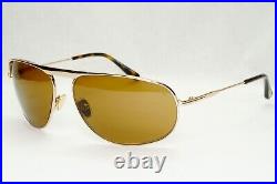 Tom Ford Sunglasses Gabe Gold Pilot Wrap Brown Metal FT0774 TF 774 28E 63mm