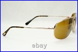 Tom Ford Sunglasses Gabe Gold Pilot Wrap Brown Metal FT0774 TF 774 28E 63mm