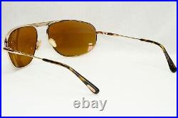 Tom Ford Sunglasses Gabe Gold Pilot Wrap Brown Metal FT0774 TF 774 28E 63mm