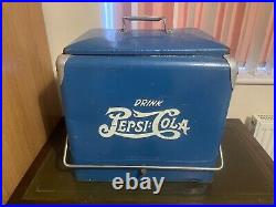 VINTAGE MID-CENTURY ORIGINAL PEPSI COOLER 50s RETRO AMERICANA COLLECTIBLE