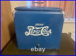 VINTAGE MID-CENTURY ORIGINAL PEPSI COOLER 50s RETRO AMERICANA COLLECTIBLE