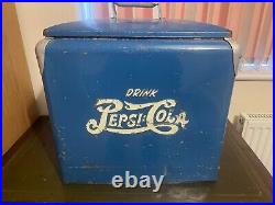 VINTAGE MID-CENTURY ORIGINAL PEPSI COOLER 50s RETRO AMERICANA COLLECTIBLE