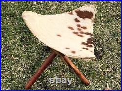 VTG ReTrO MID CENTURY COWHIDE TRIPOD LEG FOOTSTOOL MCM