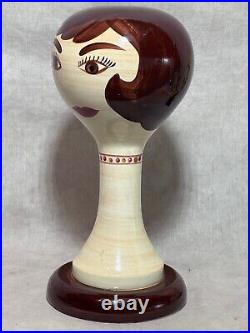 Vintage 1968 Retro Mid Century Modern 60s Wig Stand by Stangl Pottery Brunette