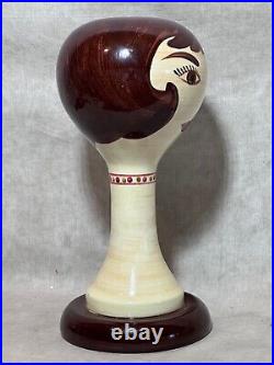 Vintage 1968 Retro Mid Century Modern 60s Wig Stand by Stangl Pottery Brunette