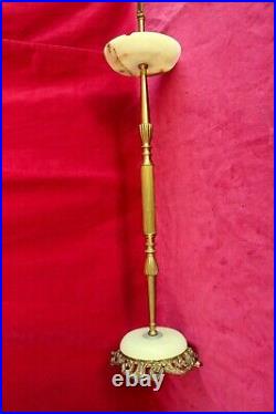 Vintage 60's Onyx Marble Ornate Ashtray Stand Mid Century Retro Kitsch Brass