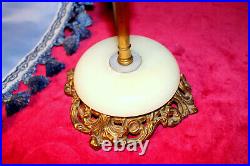 Vintage 60's Onyx Marble Ornate Ashtray Stand Mid Century Retro Kitsch Brass