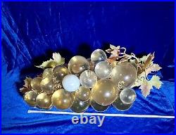 Vintage Acrylic Lucite Grapes Large Orange Amber Cluster Retro MCM Driftwood 20