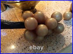 Vintage Alabaster Grapes Mid Century Retro Cluster Alabaster Marble