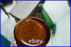 Vintage Amber Wave Pattern Glass Genie Bottle Retro Decorative Bottle