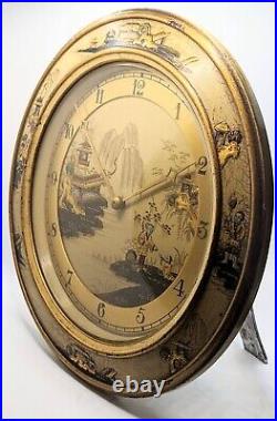 Vintage Chinoiserie mantel clock