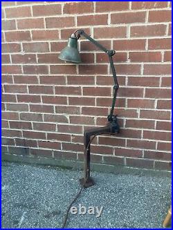 Vintage Industrial Machinist Lamp Anglepoise Rewire Green Light RETRO