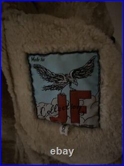 Vintage JF Collection London Original Shearling Flying Jacket Brown Leather L