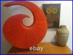 Vintage MCM Large Fabric Spiral Lamp 1960s 1970s Retro Feel LOOK On Atomic Legs