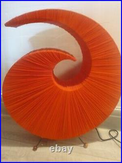 Vintage MCM Large Fabric Spiral Lamp 1960s 1970s Retro Feel LOOK On Atomic Legs