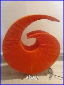 Vintage MCM Large Fabric Spiral Lamp 1960s 1970s Retro Feel LOOK On Atomic Legs