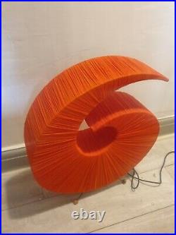 Vintage MCM Large Fabric Spiral Lamp 1960s 1970s Retro Feel LOOK On Atomic Legs