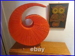 Vintage MCM Large Fabric Spiral Lamp 1960s 1970s Retro Feel LOOK On Atomic Legs