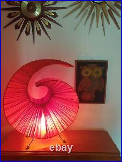 Vintage MCM Large Fabric Spiral Lamp 1960s 1970s Retro Feel LOOK On Atomic Legs