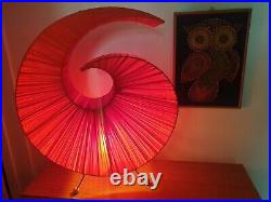 Vintage MCM Large Fabric Spiral Lamp 1960s 1970s Retro Feel LOOK On Atomic Legs