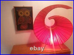 Vintage MCM Large Fabric Spiral Lamp 1960s 1970s Retro Feel LOOK On Atomic Legs