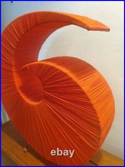 Vintage MCM Large Fabric Spiral Lamp 1960s 1970s Retro Feel LOOK On Atomic Legs