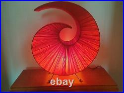 Vintage MCM Large Fabric Spiral Lamp 1960s 1970s Retro Feel LOOK On Atomic Legs