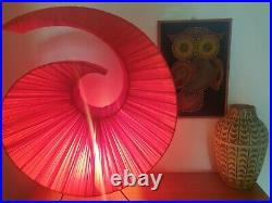 Vintage MCM Large Fabric Spiral Lamp 1960s 1970s Retro Feel LOOK On Atomic Legs