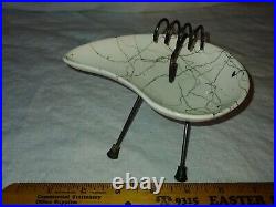 Vintage MCM Retro Space Age Atomic UFO Black White Rare Ashtray Wire Tripod