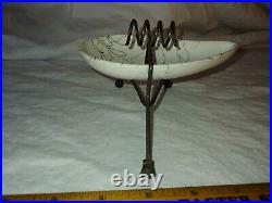 Vintage MCM Retro Space Age Atomic UFO Black White Rare Ashtray Wire Tripod