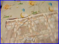 Vintage Mid Century Atomic Abstract Retro Panel Curtains 2pc MCM Orange 1960