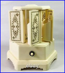 Vintage Mid Century Selcol Swiss Reuge Musical Lipstick Caddy Carousel VGC