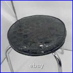 Vintage Pearl Wick Stool Mid Century Modern Atomic Retro 50s 60s MOD POP Black