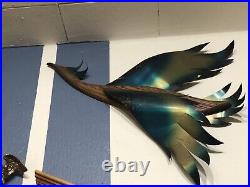 Vintage Retro Antique Bird Road runner Phoenix Wood Metal Wall Decor Art 1962