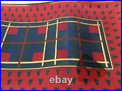 Vintage Retro Georges Briard 8 X 18 Glass Plaid Christmas Tree Serving Platter