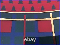 Vintage Retro Georges Briard 8 X 18 Glass Plaid Christmas Tree Serving Platter