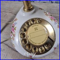 Vintage Retro Royal Albert Telephone, Moss Rose Pattern, With a Rotary Dial